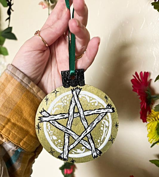 Hand Painted Pentacle Ornament