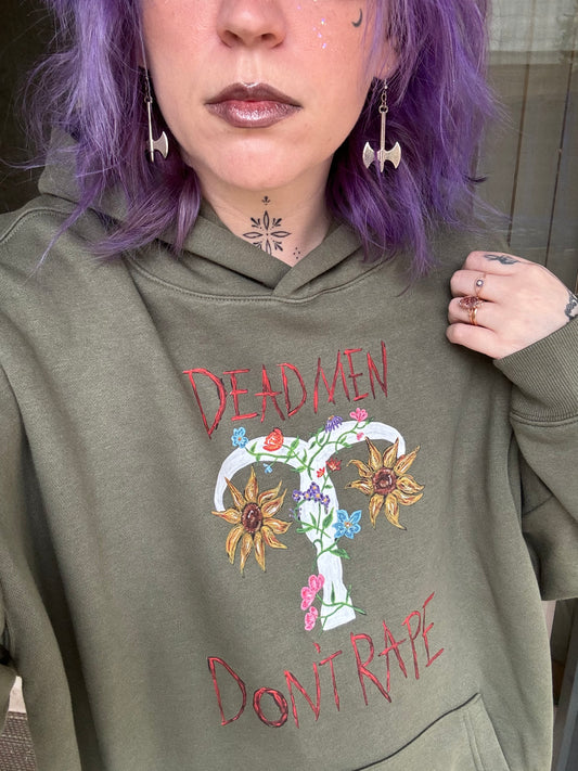 Dead Men Don't Rape Olive Green Hoodie