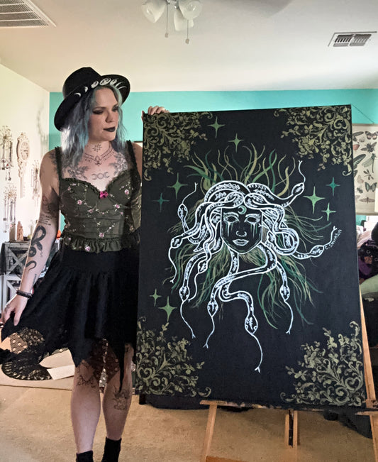 Large Medusa Acrylic Painting