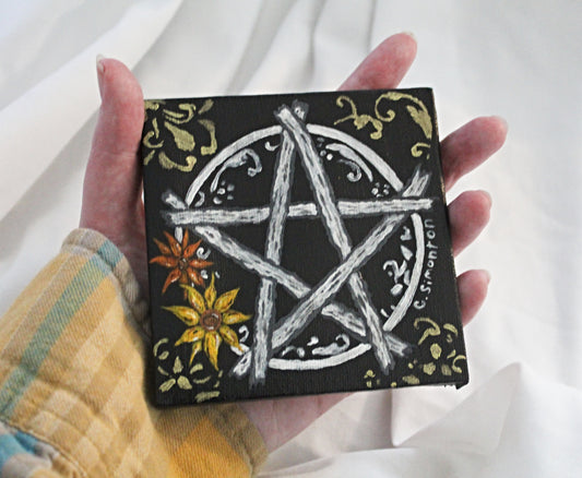 Small Pentacle Sunflower Canvas Painting