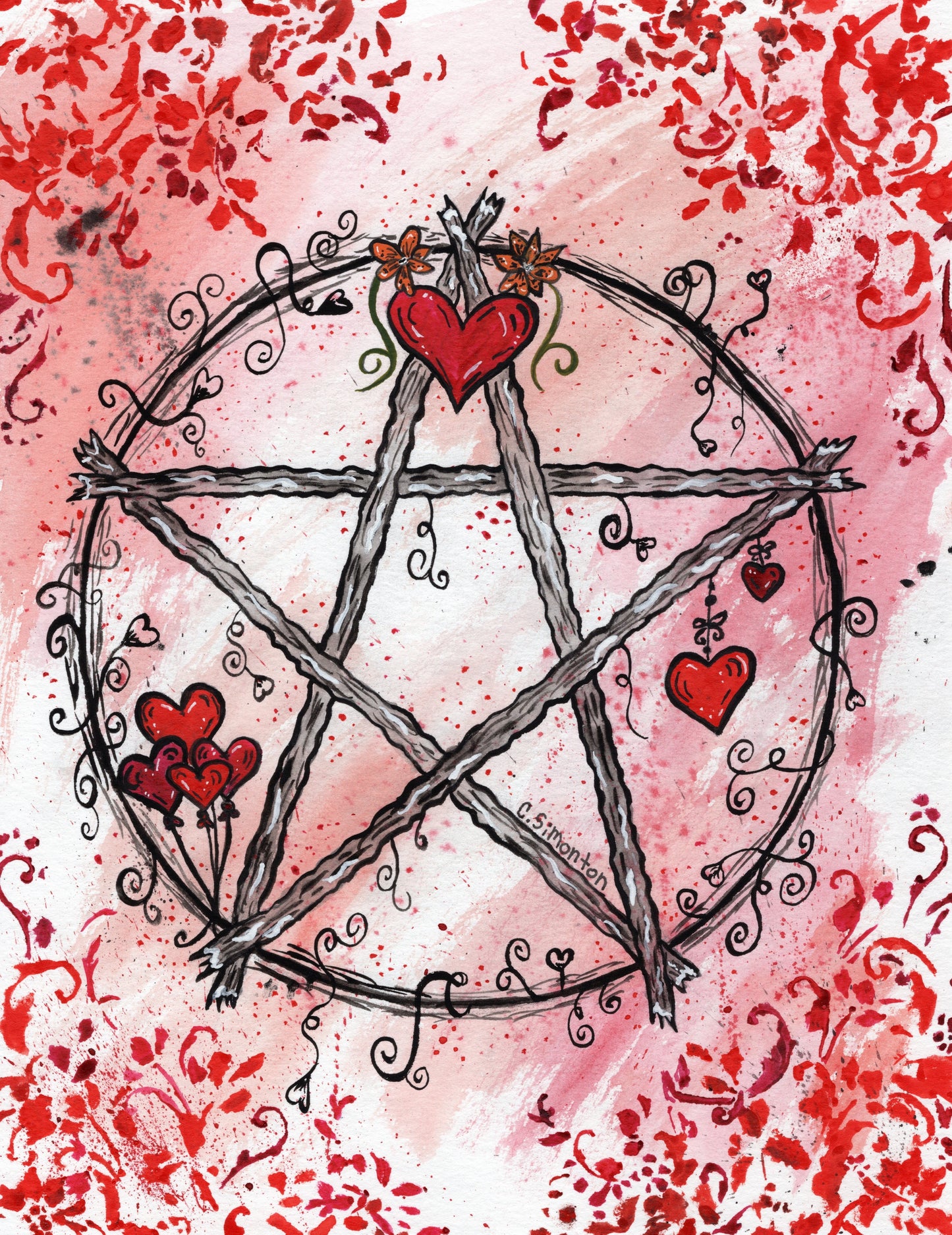 Valentine's Pentacle Art Print