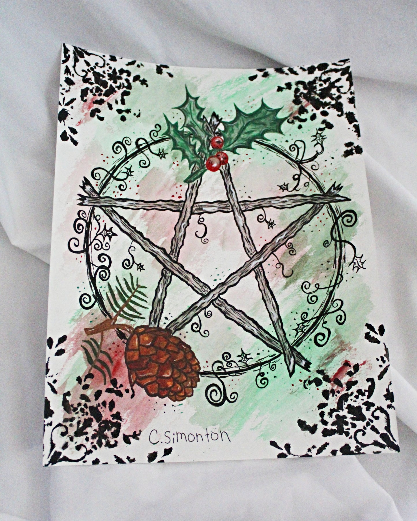 Yule Pentacle Art Print