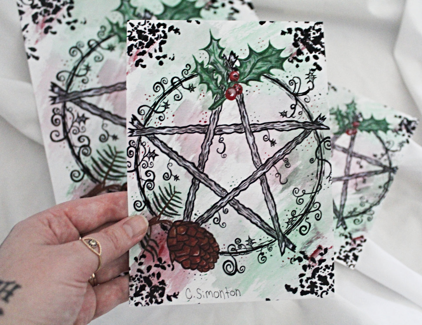 Yule Pentacle Art Print