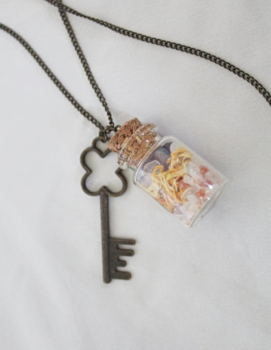 Key and Spell Jar Necklace